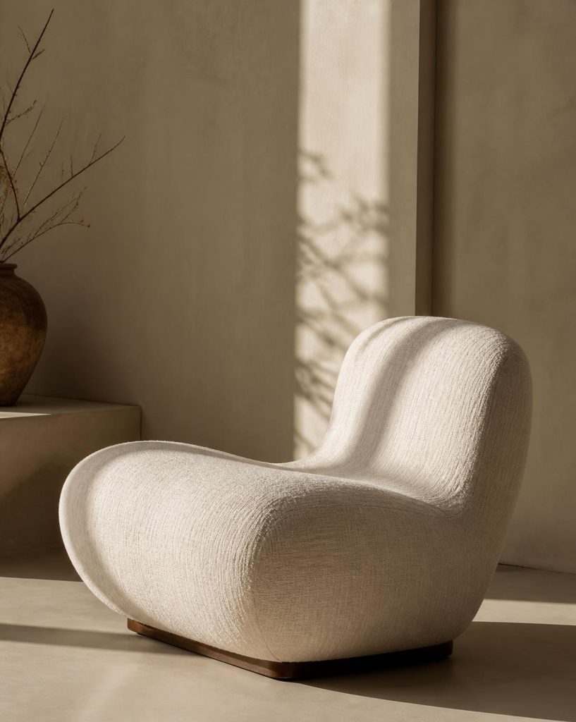 Sculptural lounge chair design